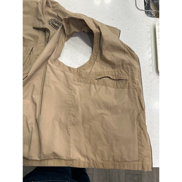 RUFF HEWN sleeveless zip up tan camping fishing hunting vest 5 pocket size XL - Picture 3 of 8